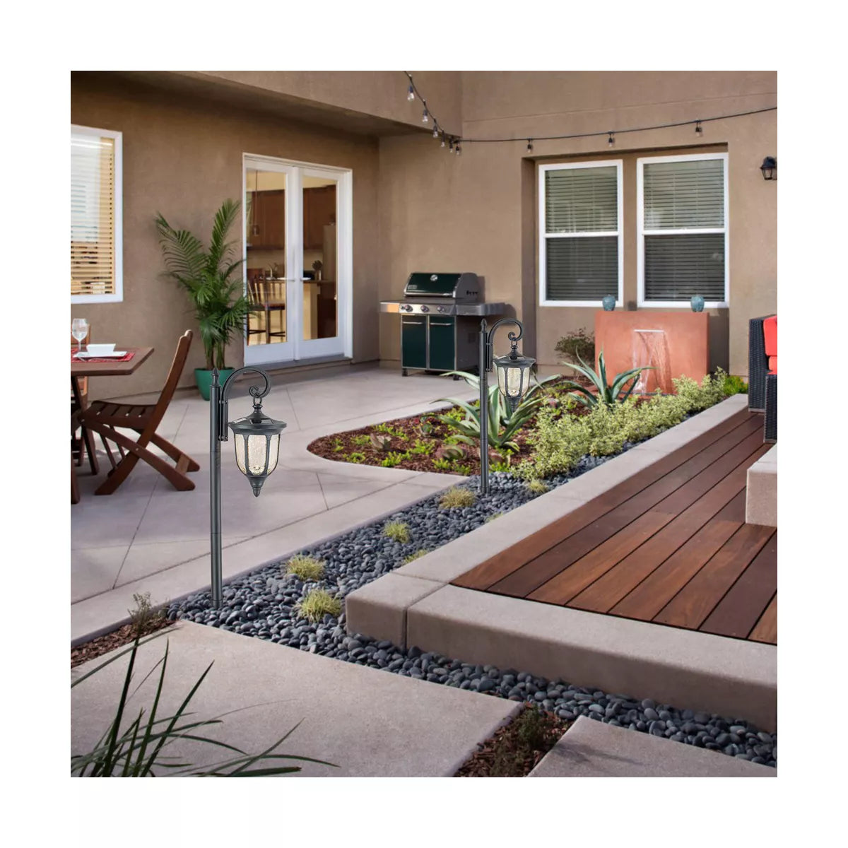 Black Solar Outdoor Post Light