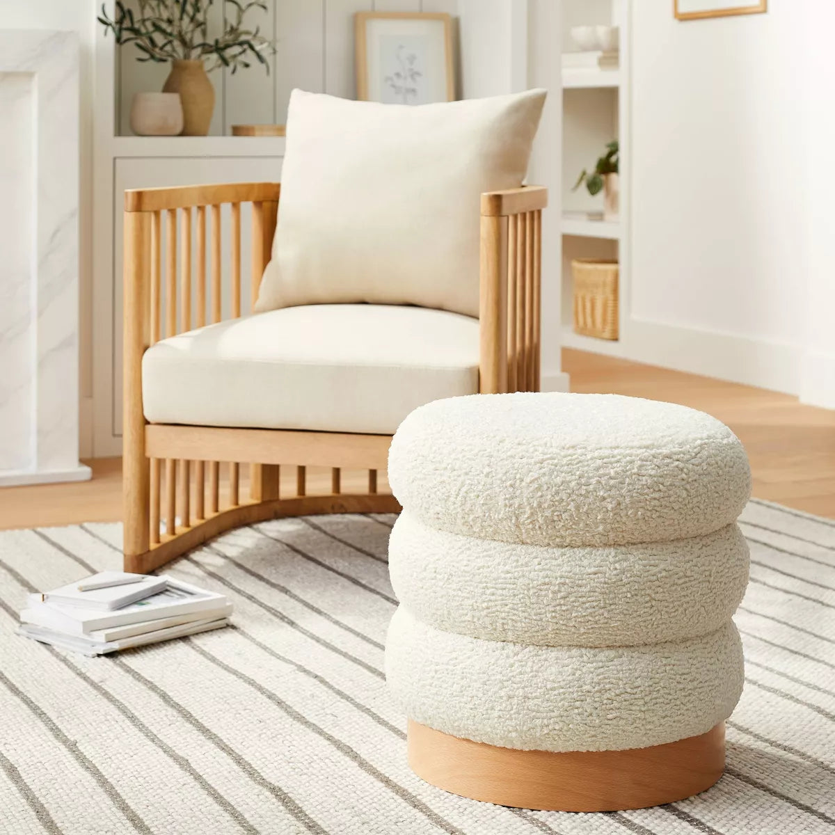 Channel Tufted Ottoman