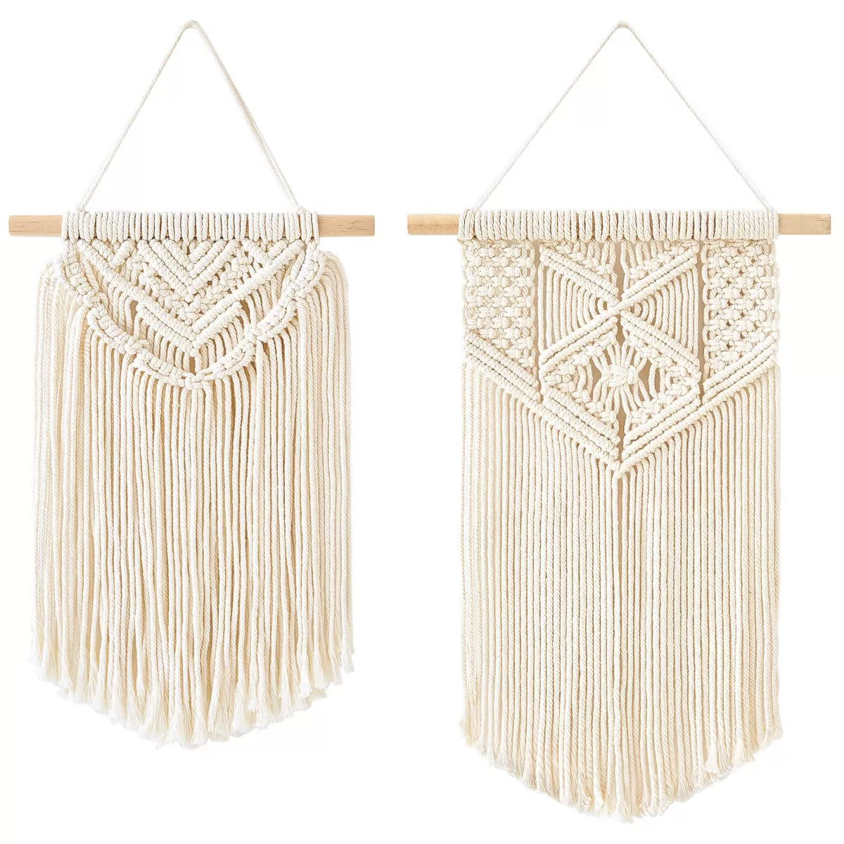 2-Piece Boho Macrame Wall Hanging Set | Nursery & Bedroom Decor
