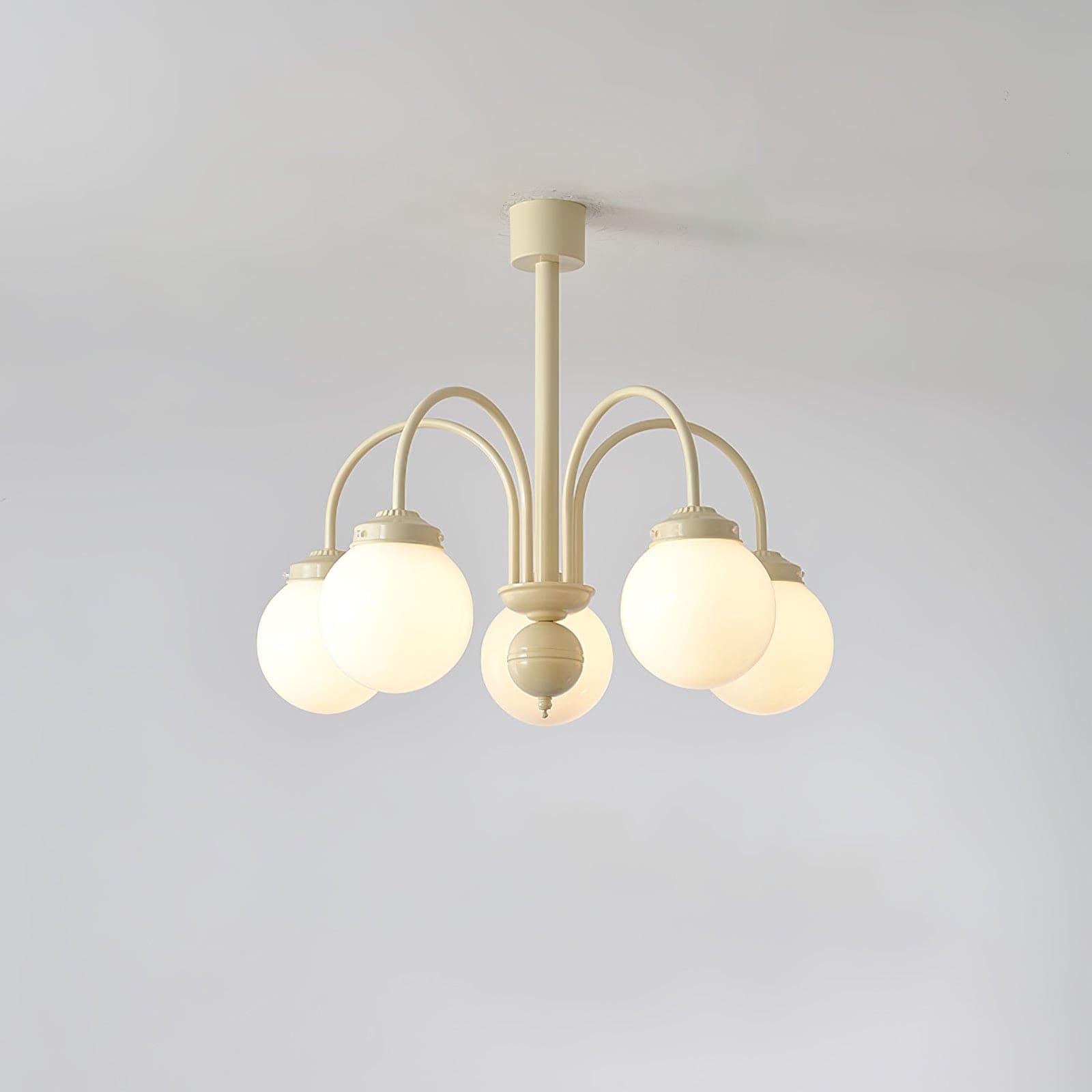 Glass Sphere Cream Chandelier