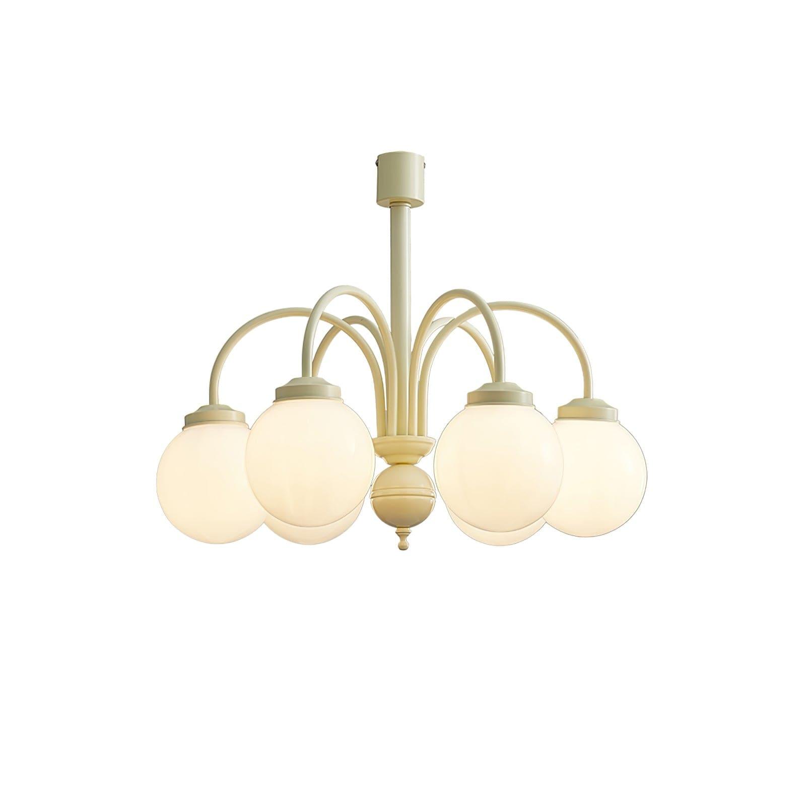 Glass Sphere Cream Chandelier