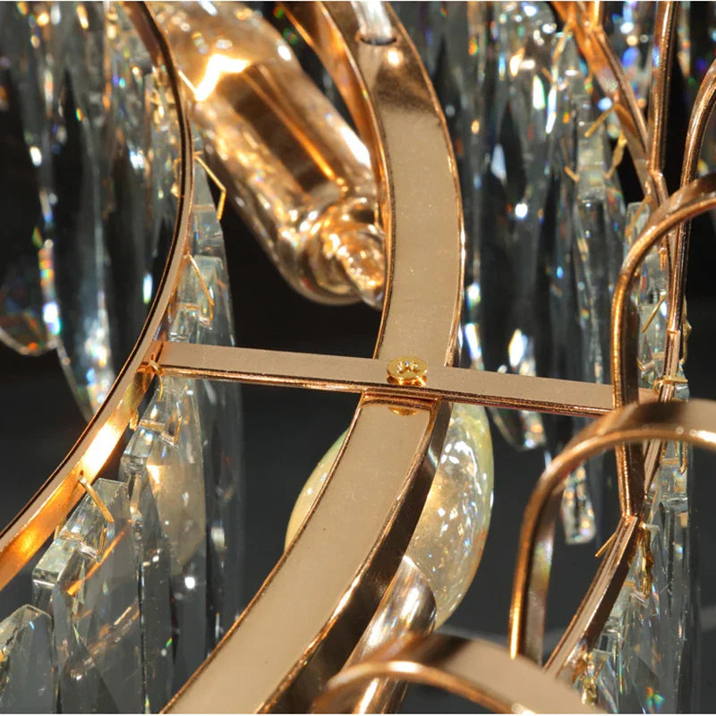 New Modern Crystal Chandelier - Luxurious Home Decor Lighting in Round Gold Design with LED Illumination