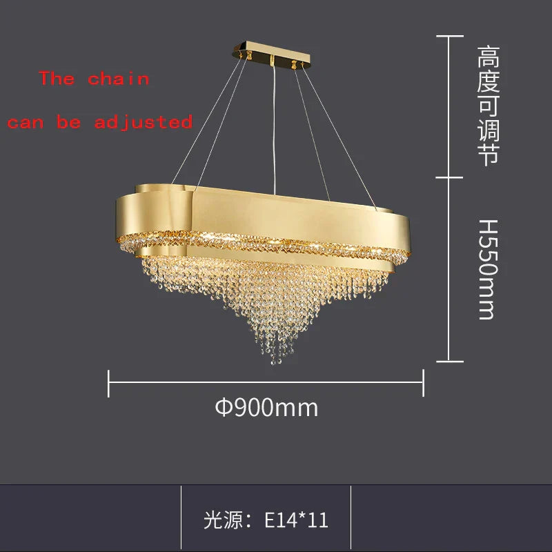 Modern Crystal Chandelier - Artful Elegance for Living and Dining Spaces