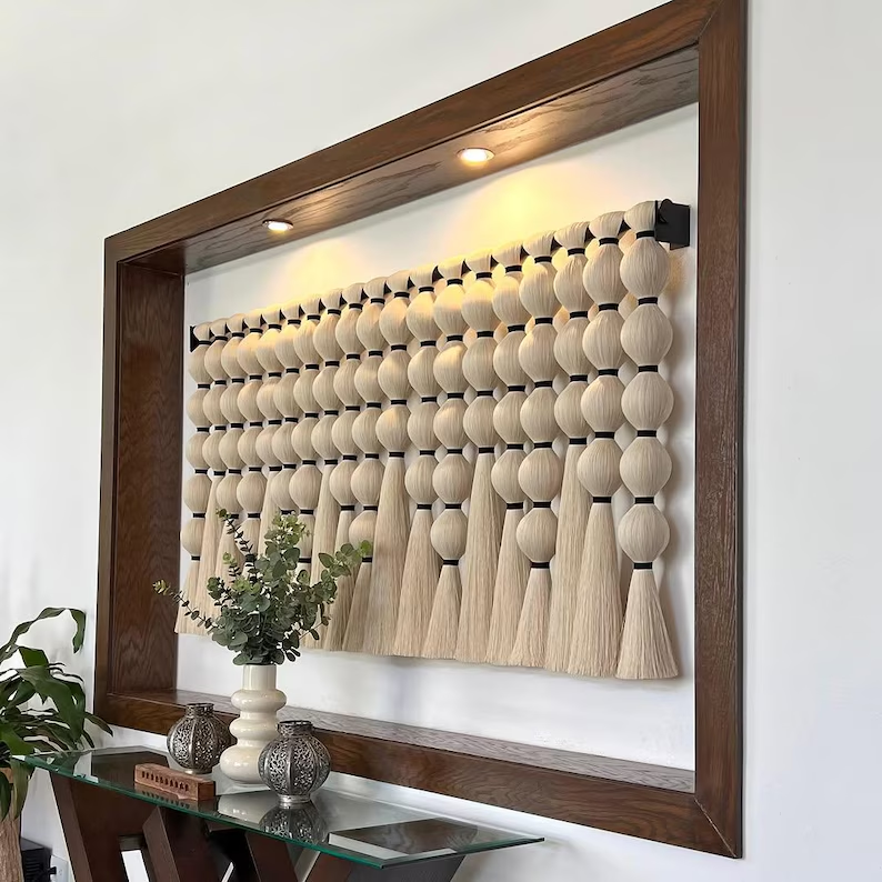 Boho Extra Large Mexican Macrame Wall Hanging – Round Tapestry Headboard & Wall Art