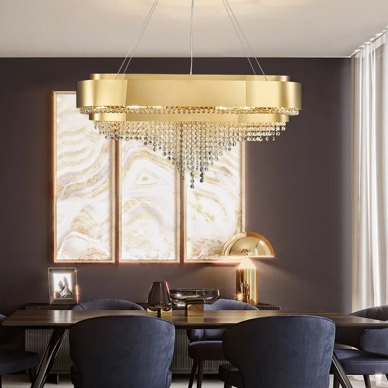 Modern Crystal Chandelier - Artful Elegance for Living and Dining Spaces