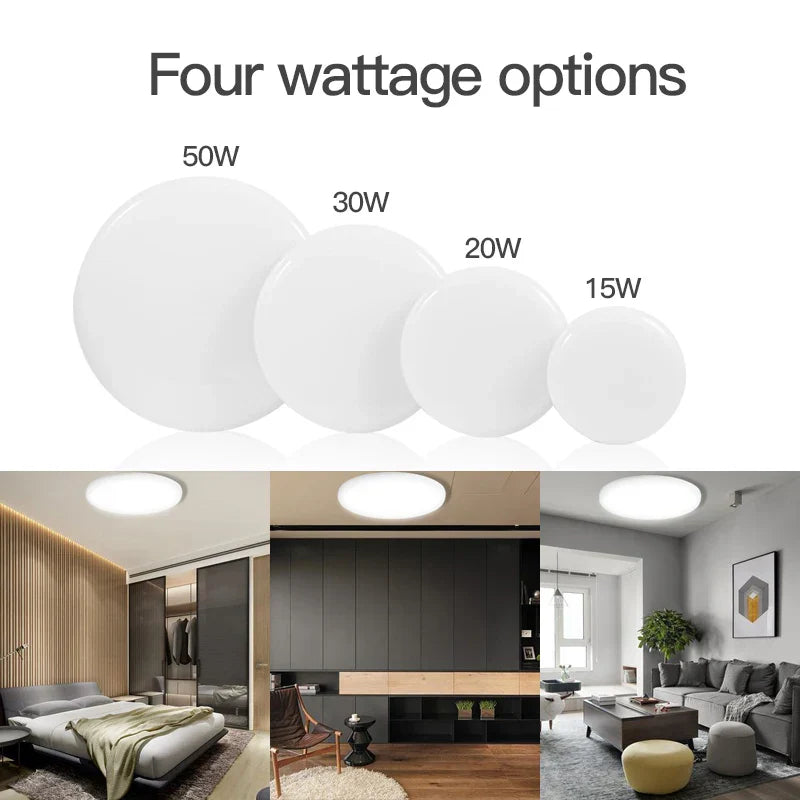 Modern LED Panel Light for Indoor Spaces - Versatile Round & Square Ceiling Lamp Fixture