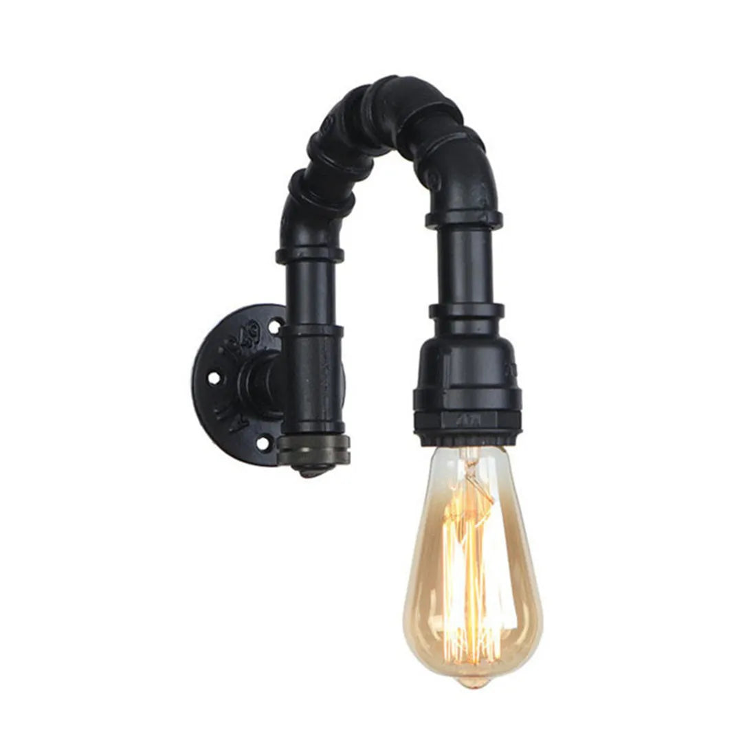 Vintage E27 Water Pipe Wall Sconces - Steampunk Wall Light Fixtures for Hallway and Basement