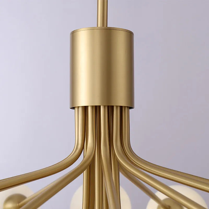 Luxury Gold Nordic Glass Ball Chandelier - LED Magic Bean Apiales Chandeliers for Bedrooms, Kitchens, Dining Rooms, and Cafe Lighting