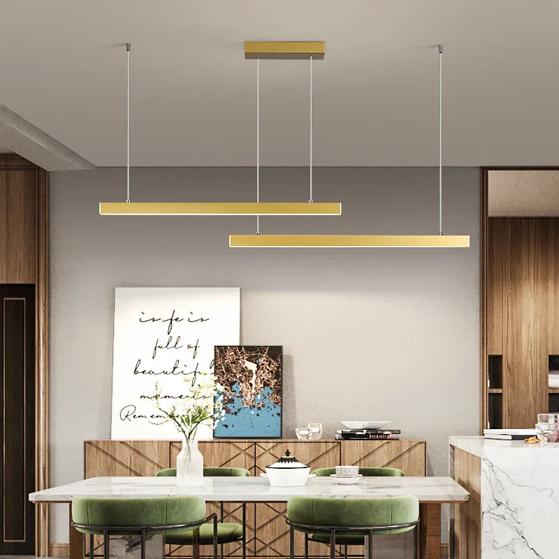 Creative Nordic Word Long Dining Table Lamp - Modern Chandelier for Dining Rooms, Bars, and Offices