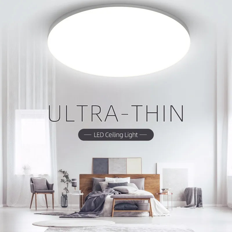 Modern LED Panel Light for Indoor Spaces - Versatile Round & Square Ceiling Lamp Fixture