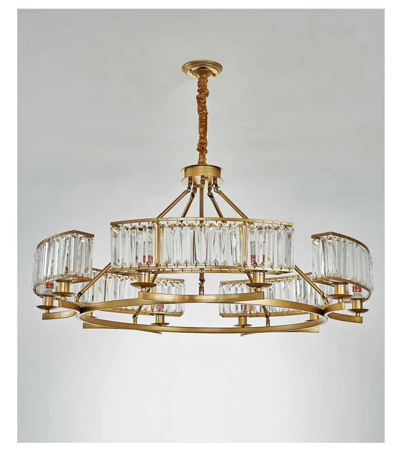 Zoe's K9 Crystal Modern Glass Chandelier - Copper Luxury Hanging Lamp