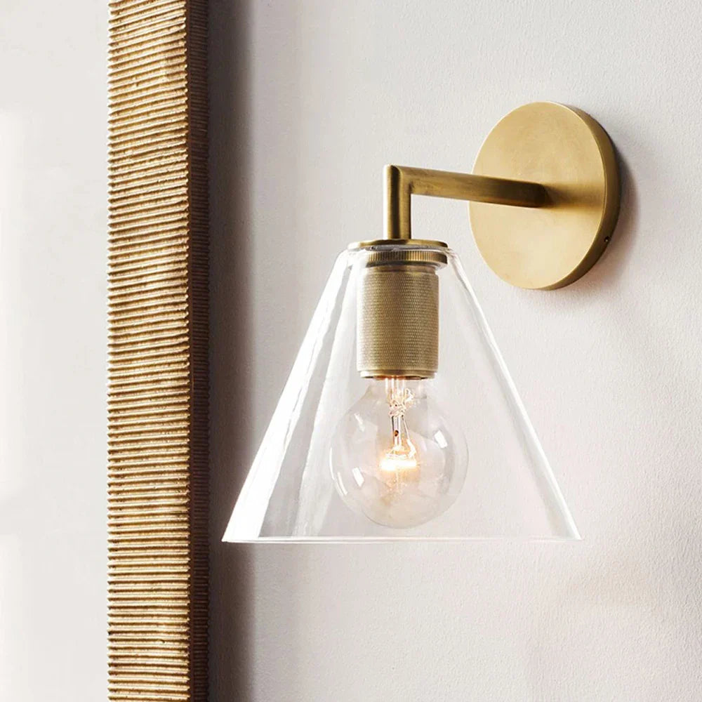 Elegant Gold Glass Wall Lamp - Post-Modern Lighting for Living, Dining, and More
