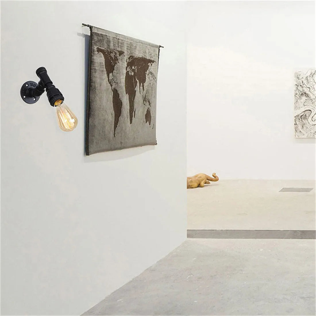 Vintage E27 Water Pipe Wall Sconces - Steampunk Wall Light Fixtures for Hallway and Basement