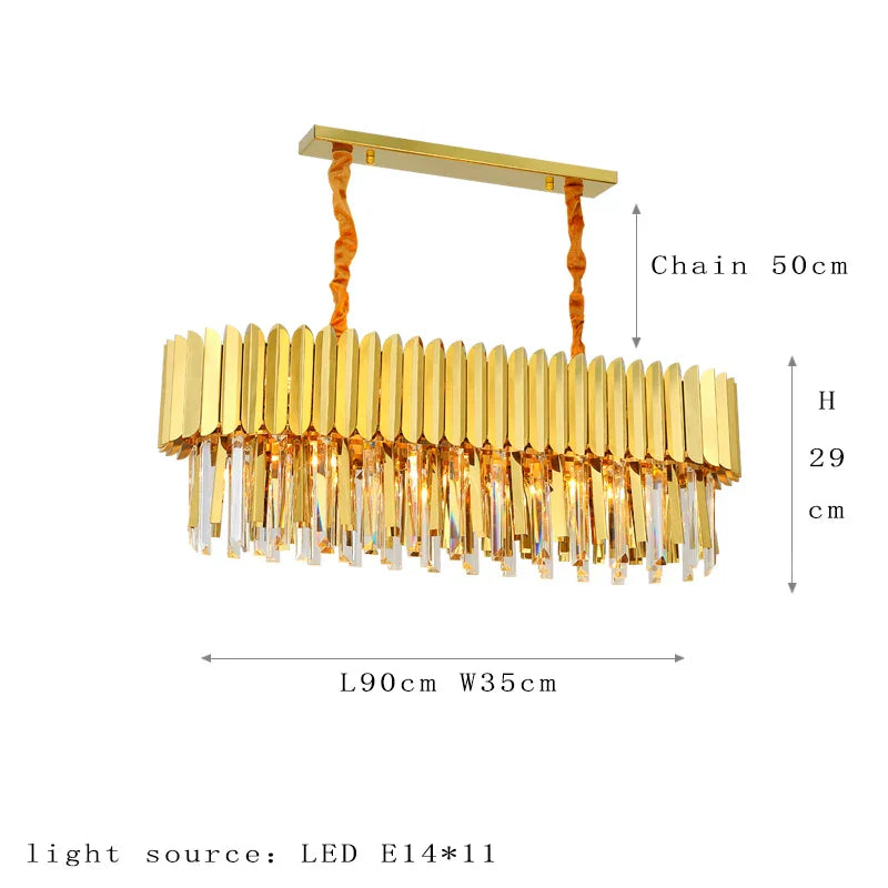 Elegant Post-Modern Crystal Chandelier - Stainless Steel Golden Round Lighting for Living Rooms, Dining Rooms, and Bedrooms