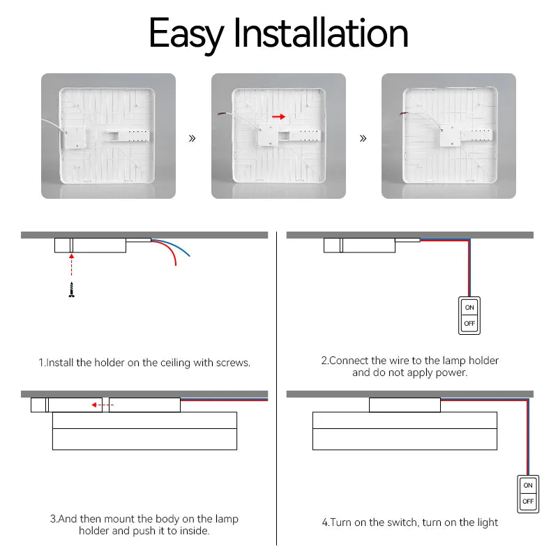 Modern LED Panel Light for Indoor Spaces - Versatile Round & Square Ceiling Lamp Fixture