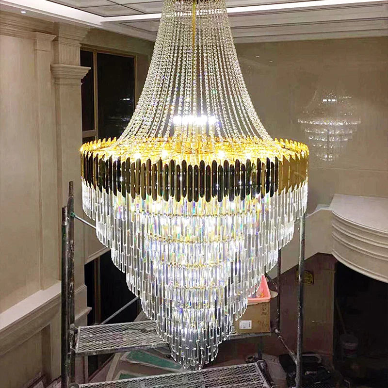 Modern Nordic Crystal Pendant Lights - Light Luxury Elegance for Villas, Hotels, and Double Staircase Living Spaces with LED Efficiency