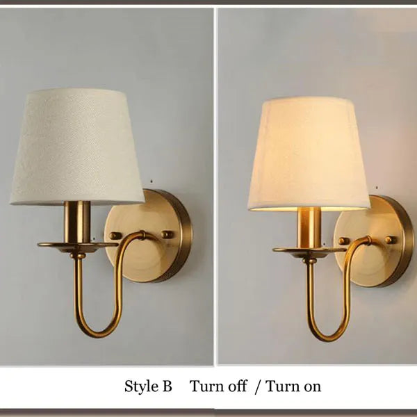 Fabric E14 Wall Lamp - Modern European Style Bedroom Bedside Lamp for Living Room, Hotel, Study, and Office