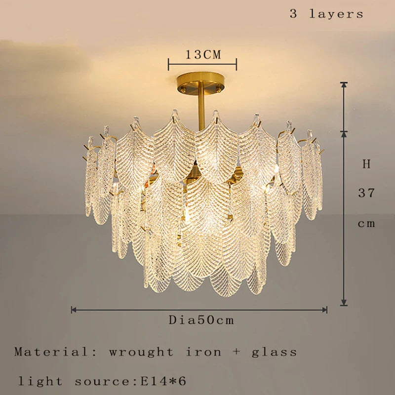 Postmodern Glass Chandelier - Elegant Lighting for Living Rooms, Bedrooms, Dining Rooms, and Model Spaces