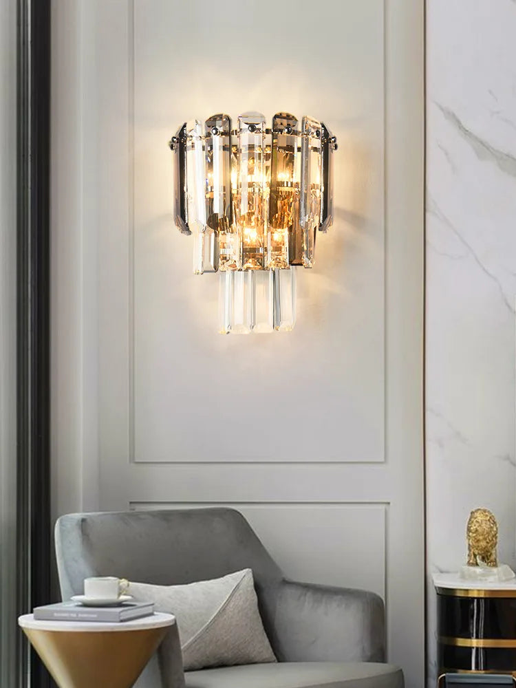 Zoe - Modern Minimalist Light luxury Style Crystal Wall Lamp Living Room TV Background Wall Bedroom Bedside Corridor Decorative  Lamp