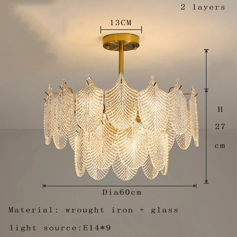 Postmodern Glass Chandelier - Elegant Lighting for Living Rooms, Bedrooms, Dining Rooms, and Model Spaces