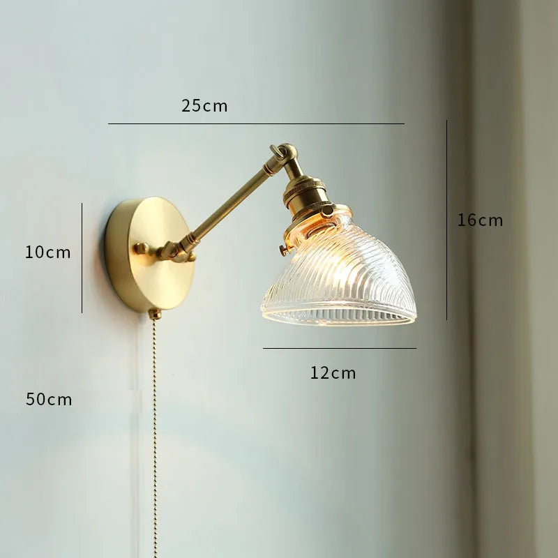 Modern Ceramic Wall Lamp with Pull Chain Switch - Stylish Lighting for Bathrooms, Mirrors, and Stairways