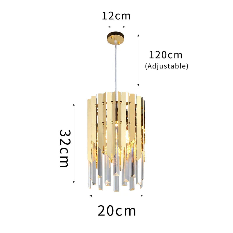 Round Gold K9 Crystal LED Chandelier for Living Spaces - Dining, Bedroom, and More