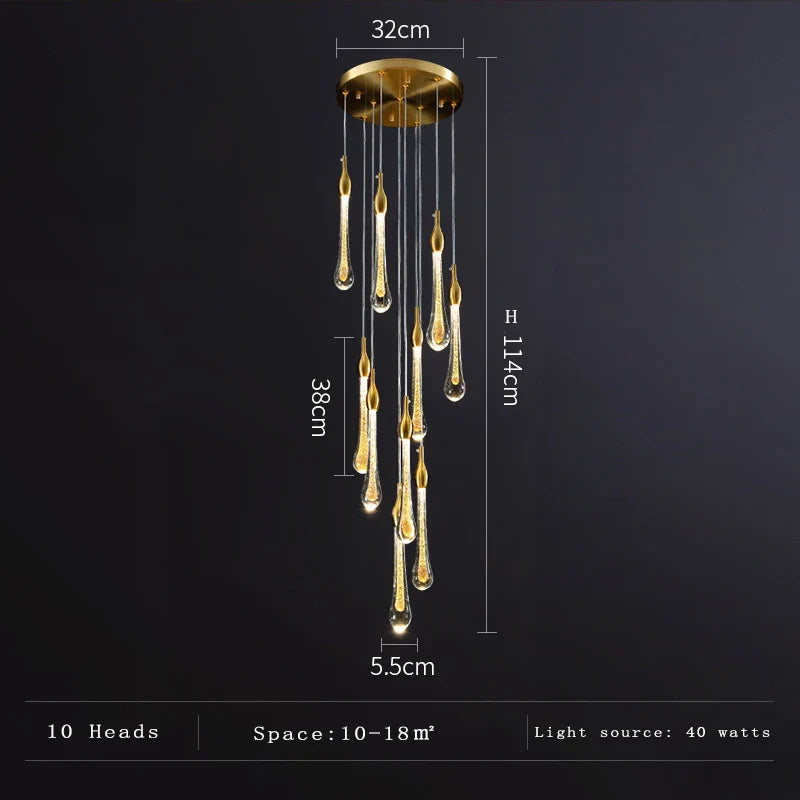 Elegant Postmodern Spiral Staircase Chandelier - A Creative Lighting Fixture for Bedrooms, Dining Rooms, and Villa Duplex Floors