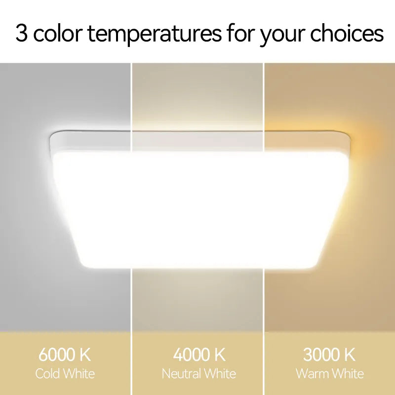 Modern LED Panel Light for Indoor Spaces - Versatile Round & Square Ceiling Lamp Fixture