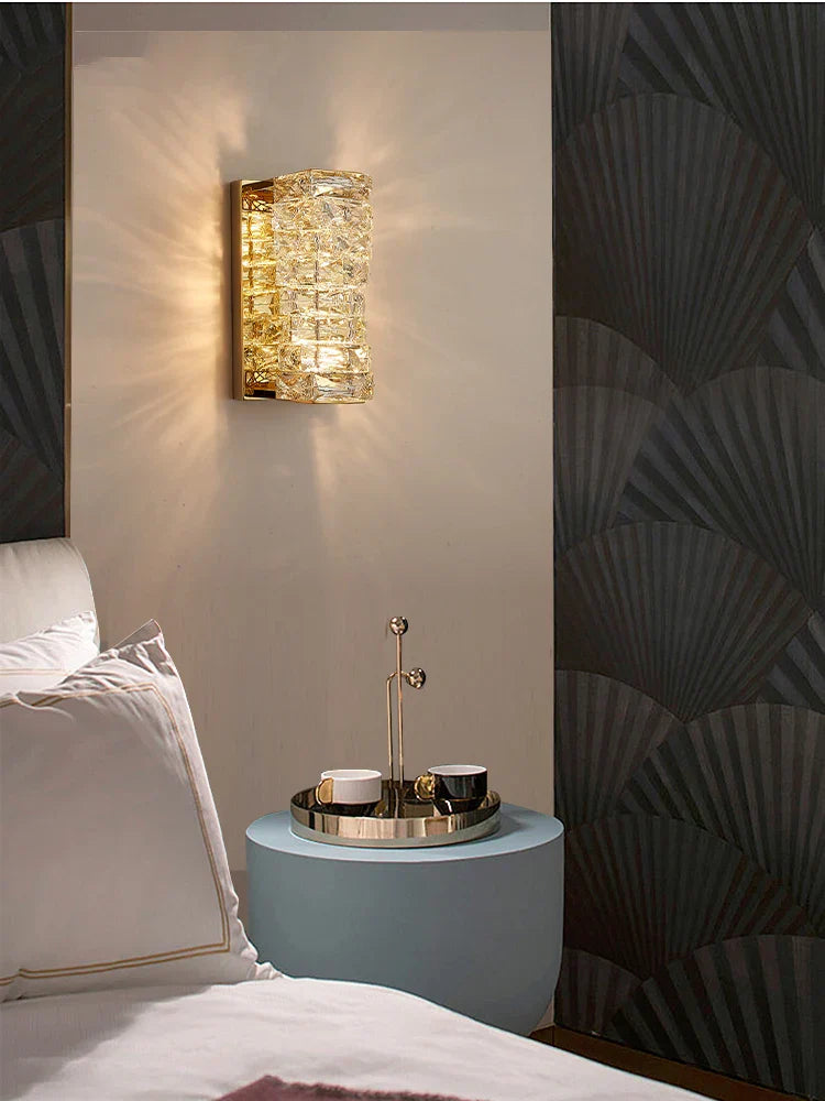 Chloe's - 3 Color Temperature Wall Lamp Crystal K9 LED Wall Light Chrome Gold Indoor Bright Wall Sconce for Living/Dining/Bed Room Hotel