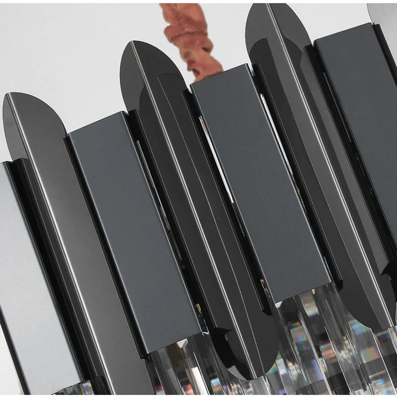 Elegant Black Crystal Chandelier - A Postmodern Light Luxury Addition for Modern Living Rooms and Bedrooms