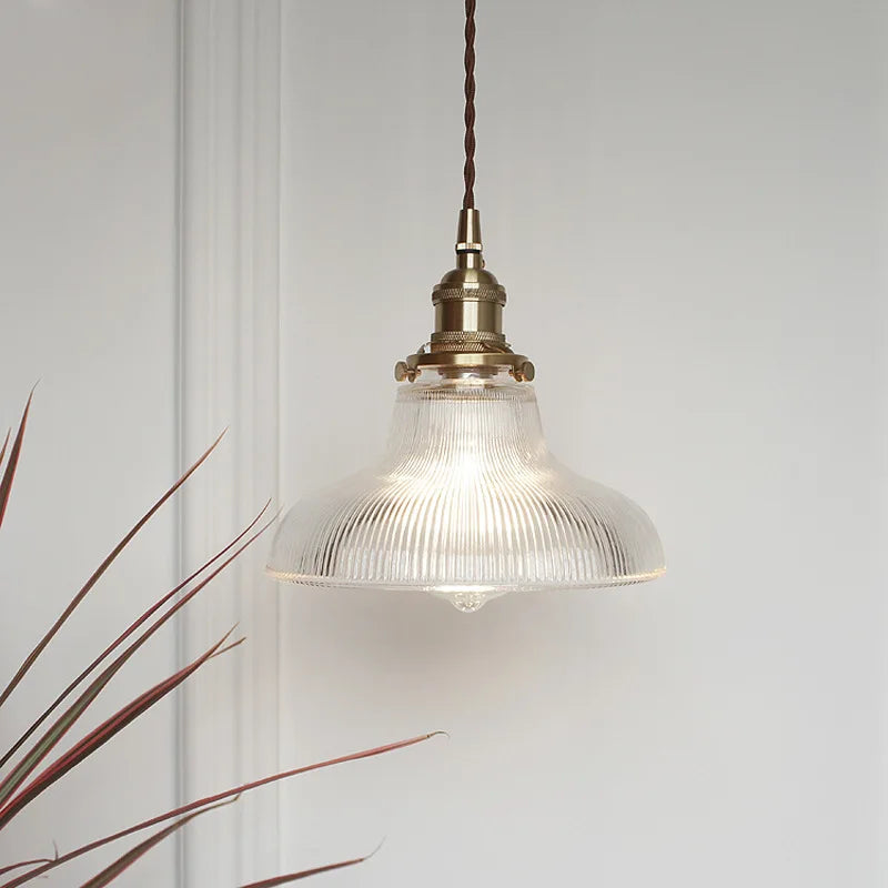 Nordic Style Copper Pendant Light Fixtures - Modern Glass Hanging Lamp for Kitchen, Dining, and Living Spaces