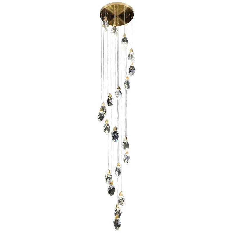 Elegant Light Luxury Crystal Chandelier - Perfect for Staircases, Living Rooms, Duplexes, Villas, and Middle Building Spaces