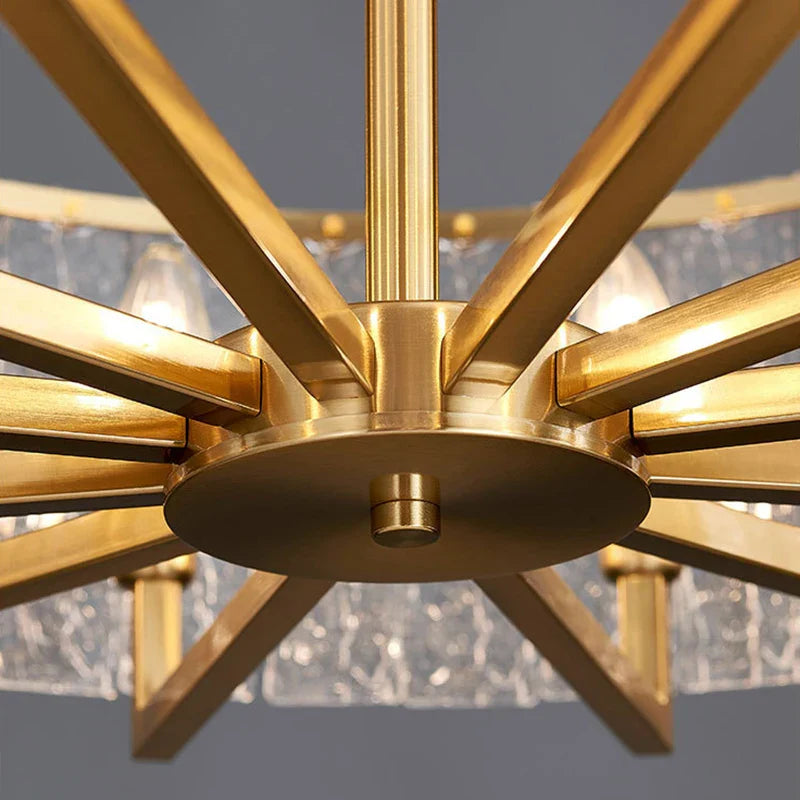 New Modern Glass Chandelier - Luxury Round Design with Creative Gold Accents for Stylish Home Illumination