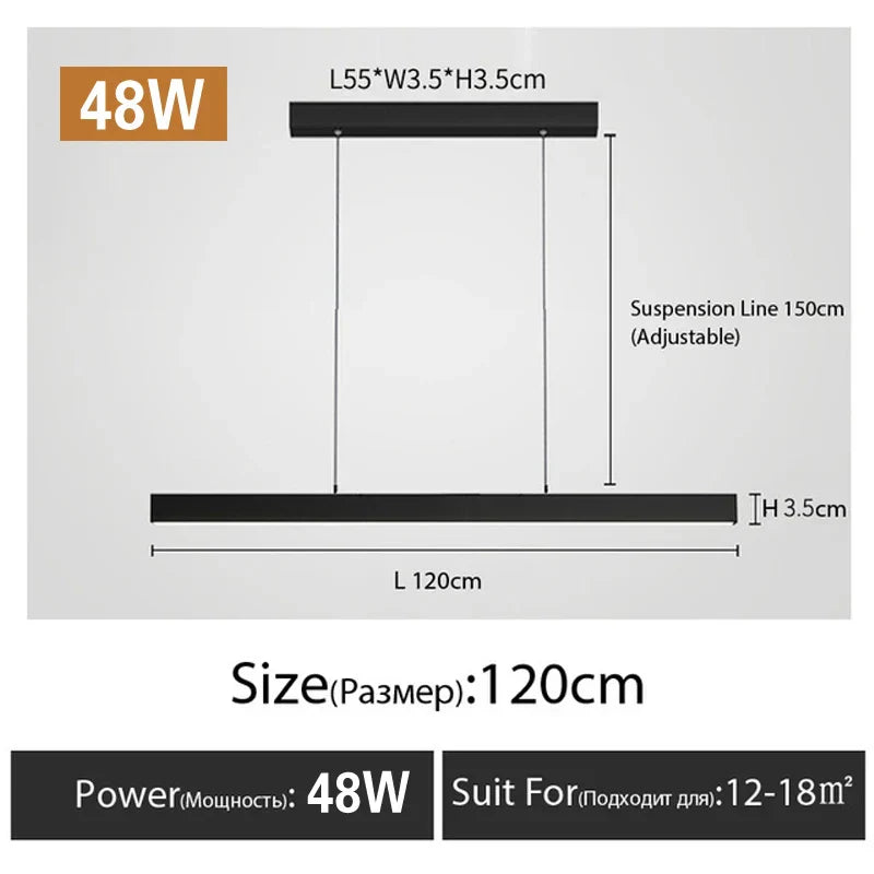 Modern Minimalist LED Chandelier - Perfect for Dining Tables, Cafes, Bars, and Living Room Lighting