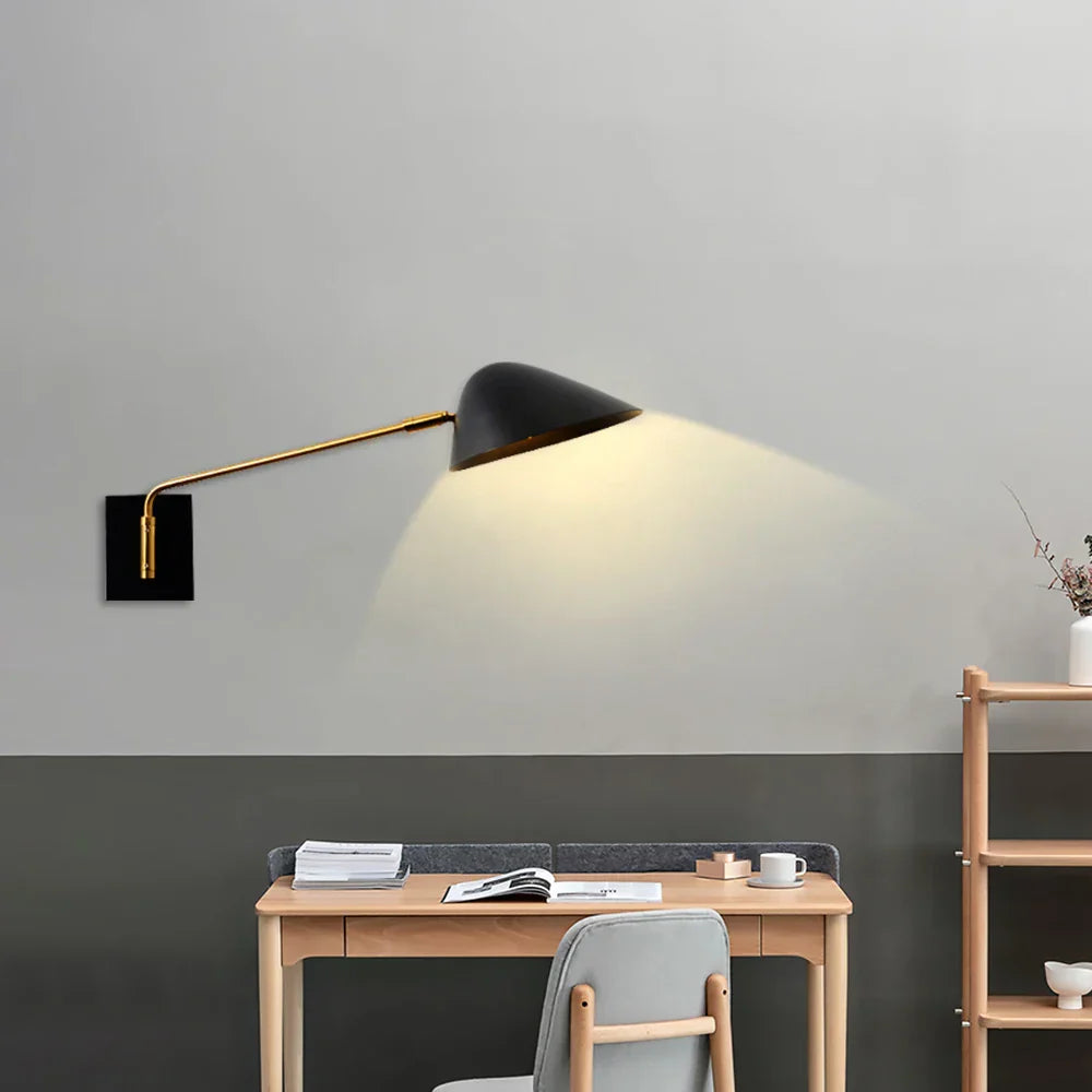 Nordic Light Luxury Double-Headed Wall Lamp  enhance Your Bedroom or Living Room with Artistic Long-Arm Design