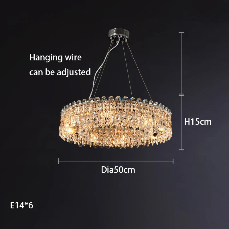 New Light Luxury K9 Crystal Chandelier - Chrome Elegance for Living, Dining, and Bedrooms