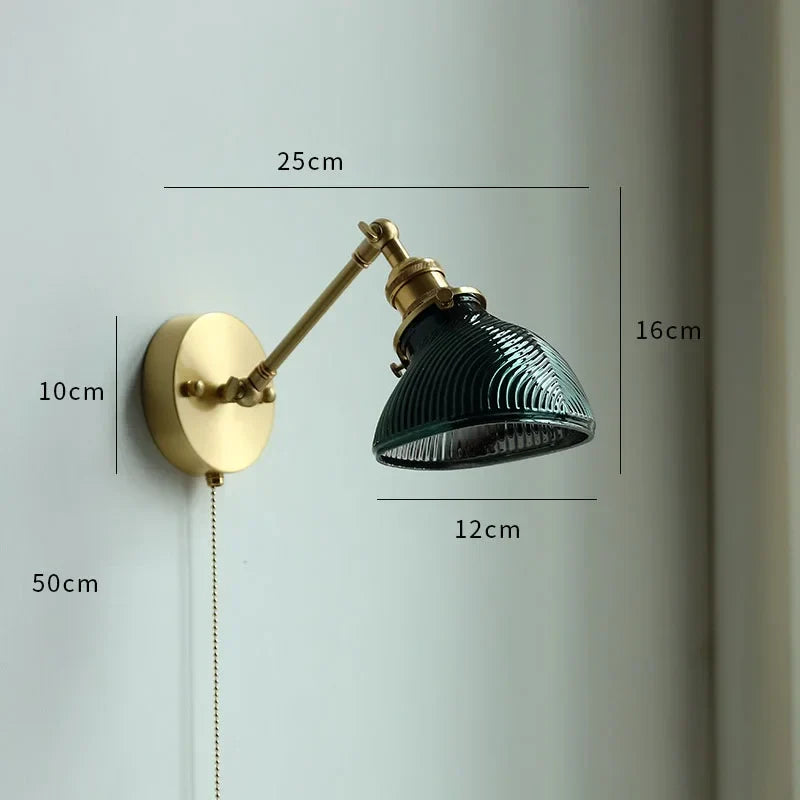 Modern Ceramic Wall Lamp with Pull Chain Switch - Stylish Lighting for Bathrooms, Mirrors, and Stairways