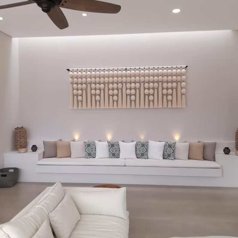 Boho Extra Large Mexican Macrame Wall Hanging – Round Tapestry Headboard & Wall Art