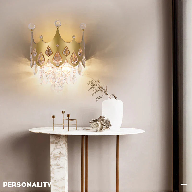 Emilia - Nordic Wall lamp Bedroom Bedside Lamp Aisle Crystal Background Wall Lamp Creative Modern Minimalist Home Living Room Wall Lamp