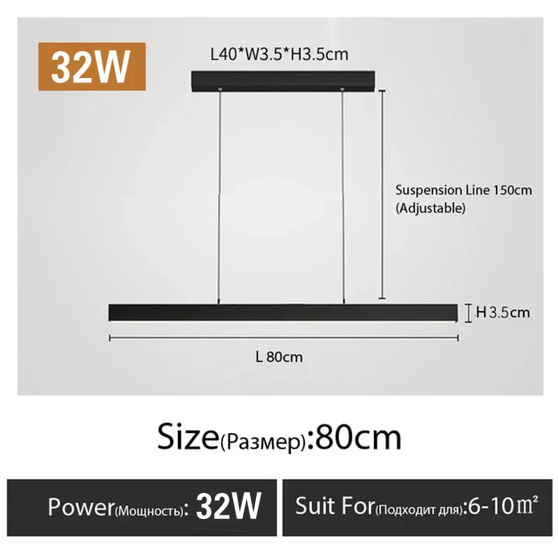 Modern Minimalist LED Chandelier - Perfect for Dining Tables, Cafes, Bars, and Living Room Lighting