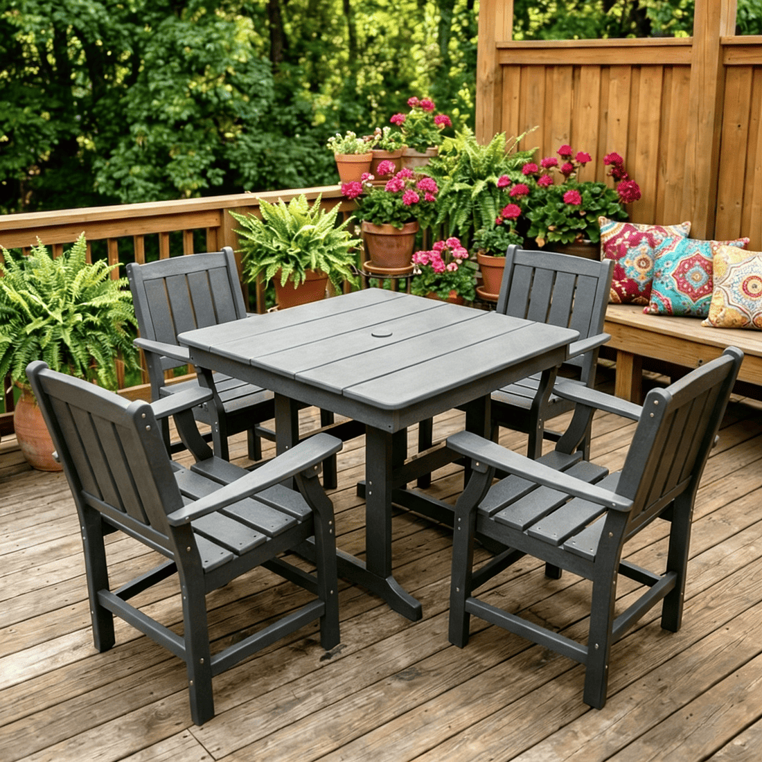 Pamapic 7-Piece HDPE Patio Dining Set