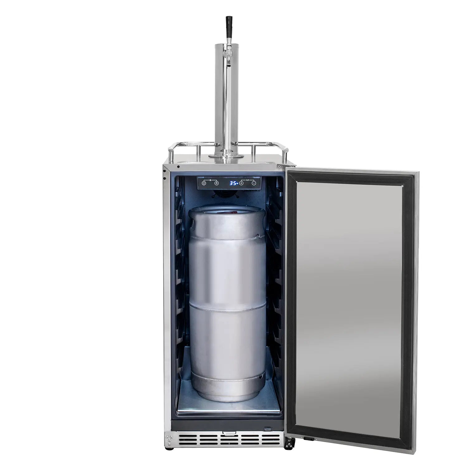Kegco 15" Wide Outdoor Single Tap Stainless Steel Built-In Commercial Kegerator