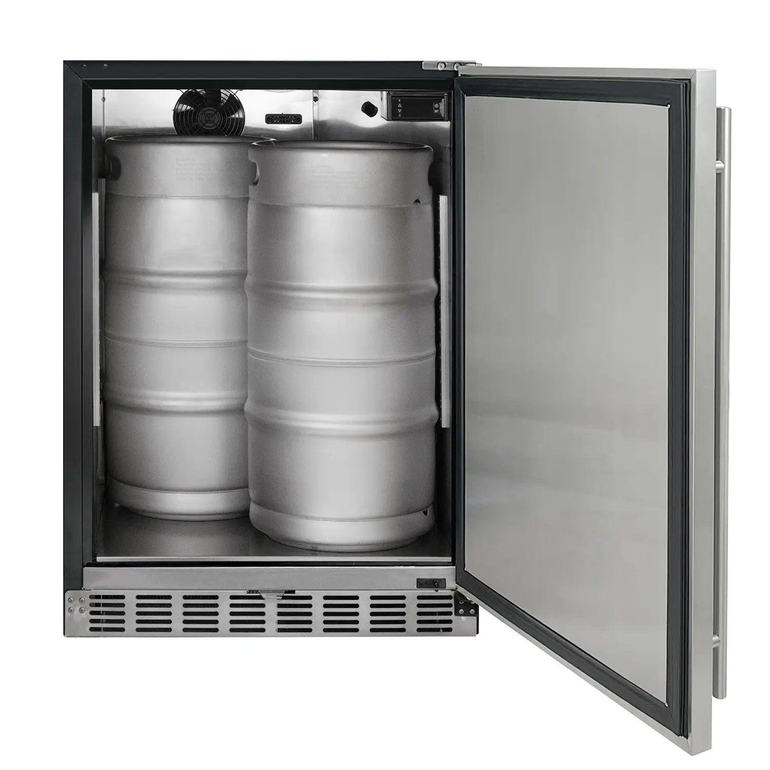 Kegco 24" Wide Single Tap Stainless Steel Built-In Right Hinge Kegerator with Kit- Indoor