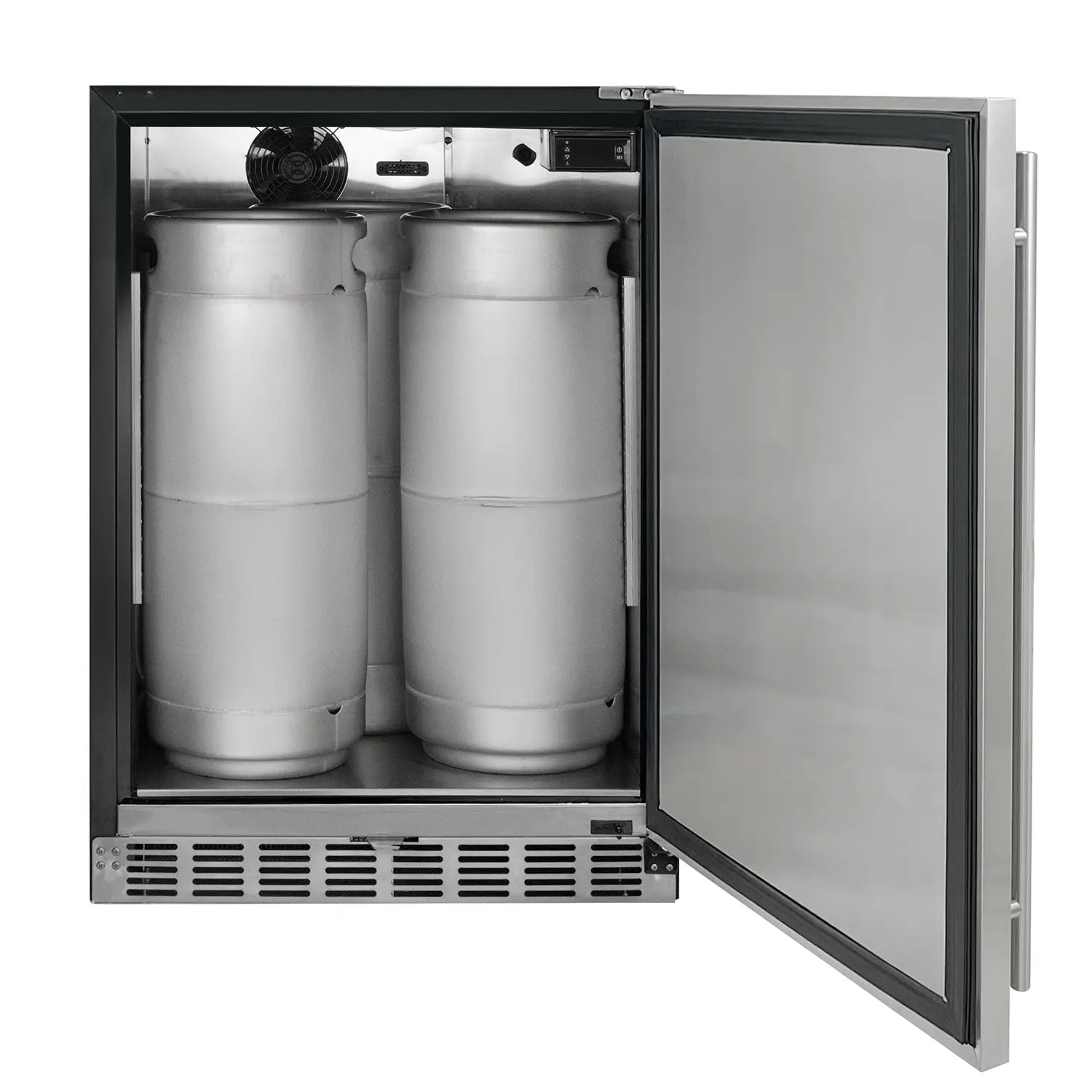 Kegco 24" Wide Single Tap Stainless Steel Built-In Right Hinge Kegerator with Kit- Indoor