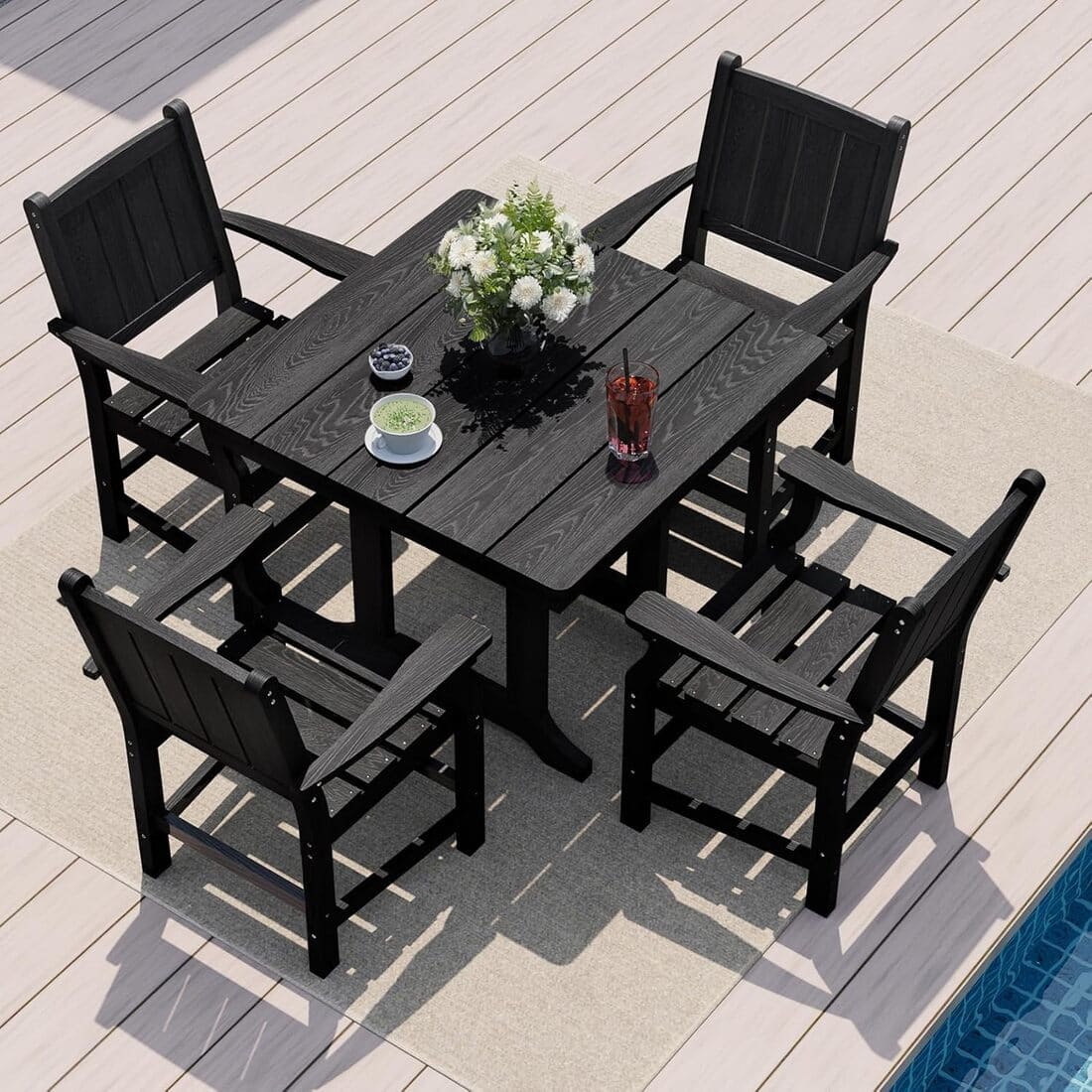 Pamapic 7-Piece HDPE Patio Dining Set
