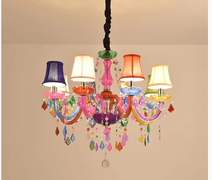 Bohemian Tiffany Style Crystal Chandelier - Vibrant Home Decor Lighting