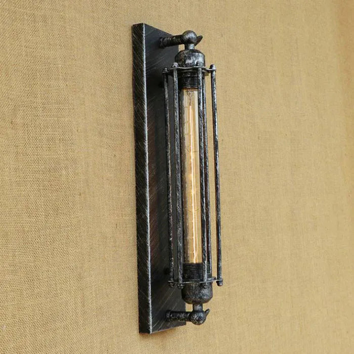 Vintage Black Rustic Wall Light with Edison Filament Bulb - Perfect for Stair, Kitchen, and Wall Sconce Lighting