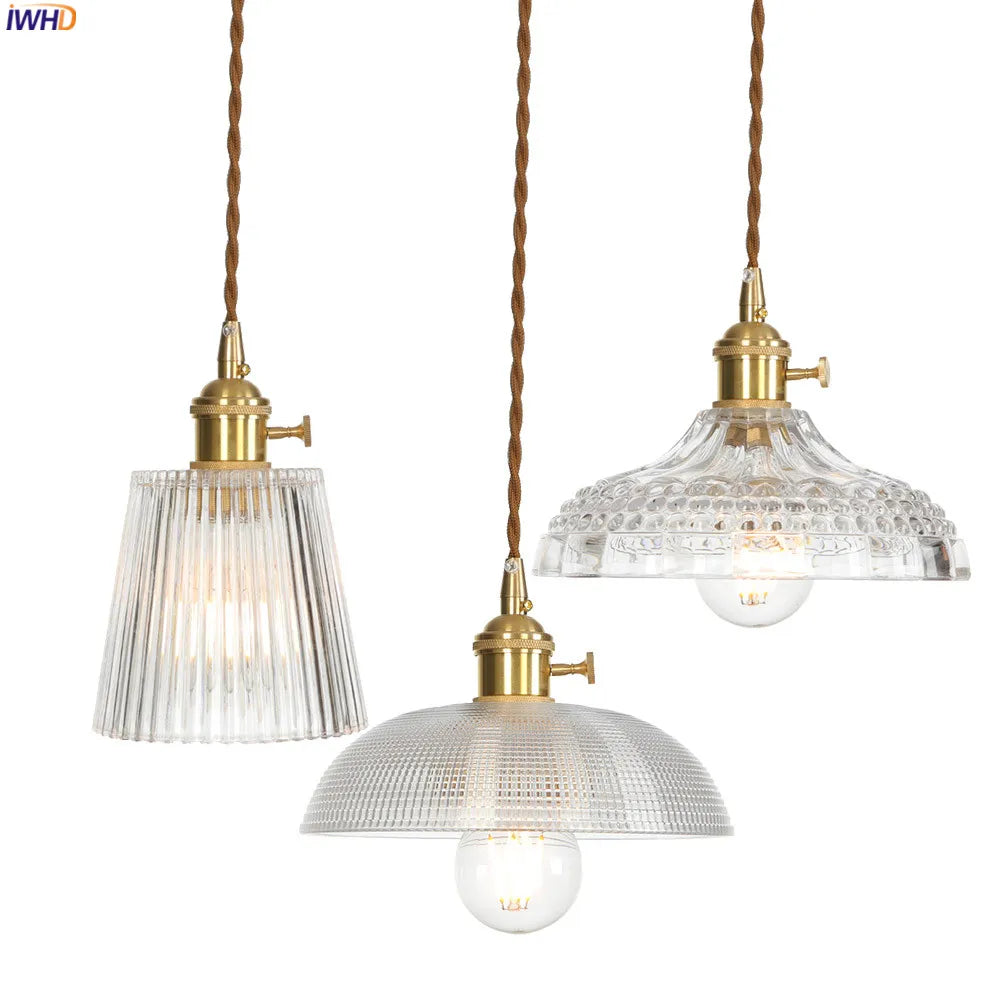 Nordic Glass Pendant Light - Elegant Copper Fixture for Dining and Living Spaces