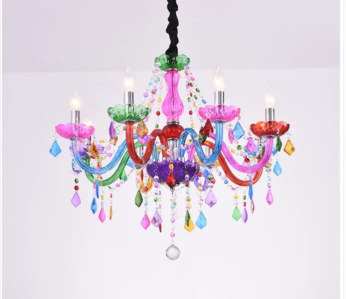 Bohemian Tiffany Style Crystal Chandelier - Vibrant Home Decor Lighting