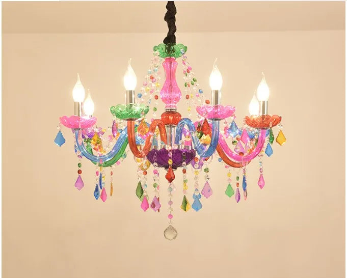 Bohemian Tiffany Style Crystal Chandelier - Vibrant Home Decor Lighting